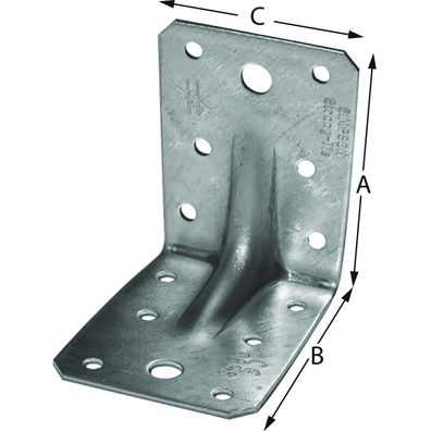 Simpson Winkelverbinder ABR 90x90x65mm mit Rippe feuerverzinkt