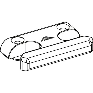 Roto NT/NX Schließstück Holz Eurofalz 30mm 13V Zink mit 2 Bohrzapfen