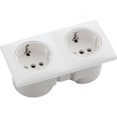 Berker Integro Flow Doppelsteckdose polarweiß glänzend Steckdose weiß ()