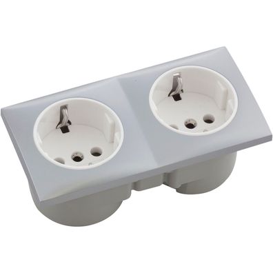 Berker Integro Flow Doppelsteckdose chrom matt Steckdose weiß ()