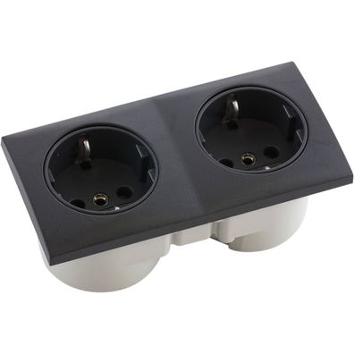 Berker Integro Flow Doppelsteckdose anthrazit Steckdose anthrazit ()