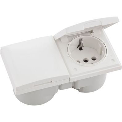 Berker Integro Flow Doppelsteckdose Deckel polarweiß glänzend Steckdose weiß ()