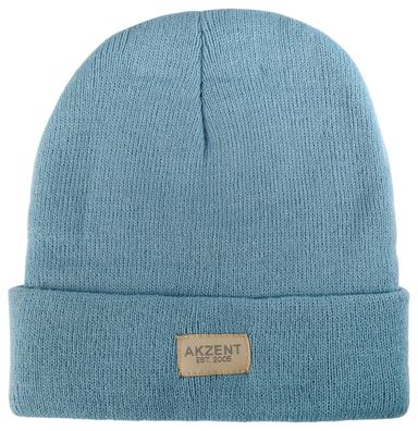 Strickmütze Beanie hellblau Umschlag 100% Acryl Akzent