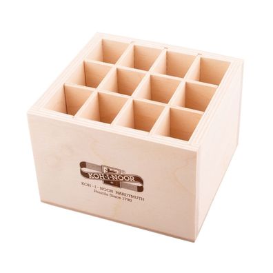 KOH Aufsteller Holz leer 12 Fächer 12x11,5x8,7 cm