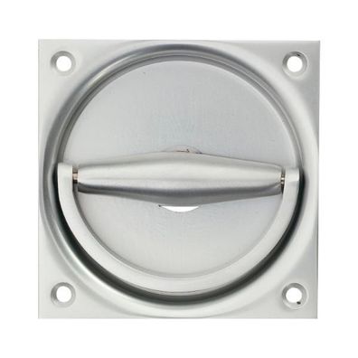 KWS Klappringmuschelgriff KWS 5016 90x90mm Vierkant 8mm Lochteil silber eloxiert