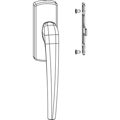 Maco #455693 SKB-Z Drehgriff für Aufsatzgetriebe links Aluminium weiß beschichtet (