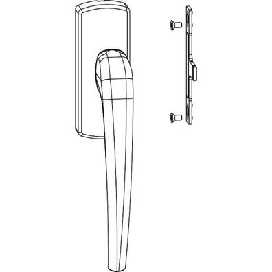Maco #455691 SKB-Z Drehgriff für Aufsatzgetriebe links Aluminium silber eloxiert