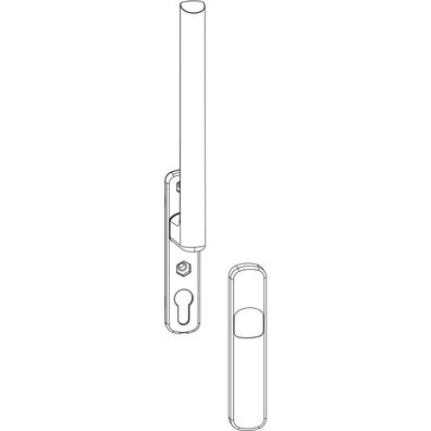 Maco #218399 HS Griff 12 innen ohne Profilzylinder mit Nocken VK-10mm Alu weiß RAL9