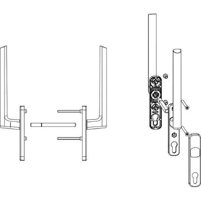 Maco #103827 HS Griffgarnitur 12 Profilzylinder innen/außen Türstärke 79-110mm tita
