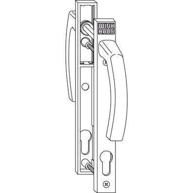 Winkhaus Griffgarnitur GG. RN. WS Profilzylinder -Lochung bis Türstärke 70mm Alu weiß