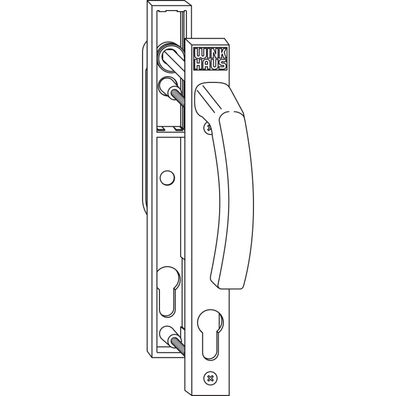 Winkhaus Griffgarnitur GG. RR. F1 Profilzylinder -Lochung bis Türstärke 70mm Alu silb
