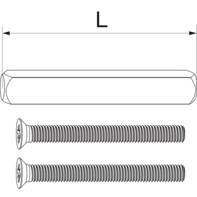 Maco #104827 HS Griffbefestigung-Set für Griff innen/Muschel außen Türstärke 78-82m