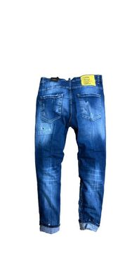 Dsquared2 Yellow Patch Distressed Denim Jeans Herren
