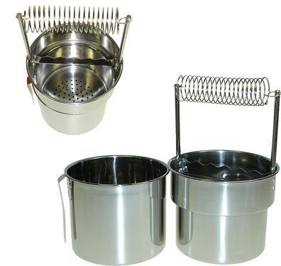 CMI Pinselwascher Edelstahl Behälter Abtropfsieb+Pinselabl