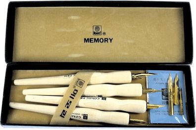 CMI Kalligrafie Set 12 teilig mit 4 Schriftfederhaltern Etui