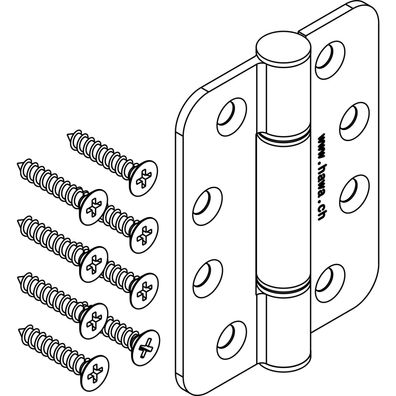 Hawa Scharnier HAWACenterfold/Variofold 80/H m. Schwerlastlagern Edelstahl