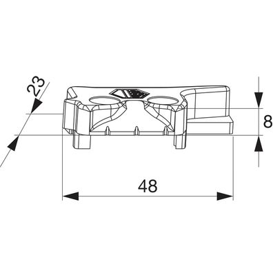 Maco #356351 MM Hebeteil PVC 12/20-13 Rehau links silber