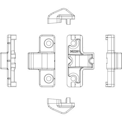 Maco #362281 Anpressverschluss verdeckt PVC Rahmenteil Rehau S730 silber