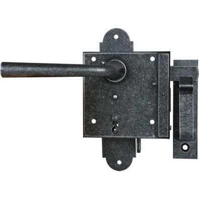 Halcö Schlossset BB Kastenschlossdrücker links verzinkt schwarz passiviert