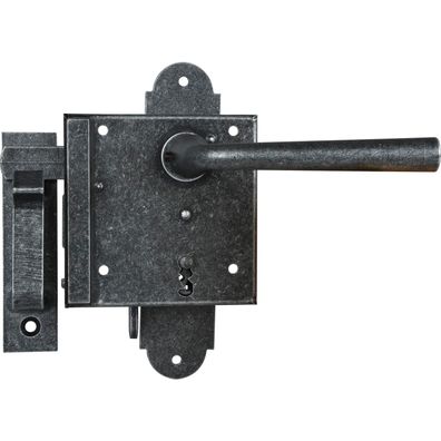 Halcö Schlossset BB Kastenschlossdrücker rechts verzinkt schwarz passiviert