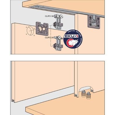 Hawa Clipo 36 H IS Schiebetürbeschlag Innenfront 3-türig ()