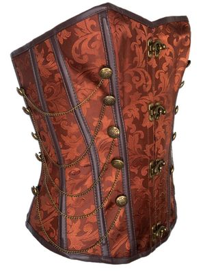 Korsage braun mit Verschlüssen Steampunk Pirat