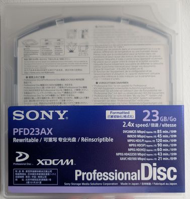 NEU: Sony 23GB PFD23AX Professional Disc XDCAM HD