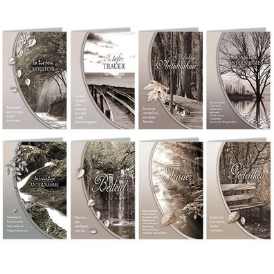 SKOR Trauerkarten Fotomotiv+Spruch sortiert 11,5x17,5 cm 1St