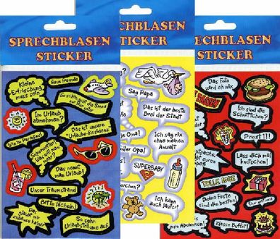 TAUN Sticker " Sprechblasen " für versch. Anlässe 11,5x17,0