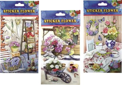 TAUN Sticker Flower 3 D Glimmer , 19,5 x 12,5 cm