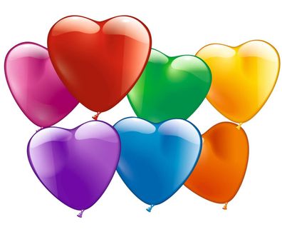 STY Luftballons " Herzen - bunt " Umfang 16 cm , 10er Pack