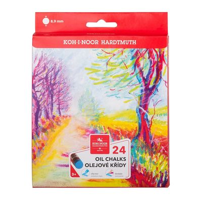 KOH Kreide Schul- Ölkreiden rund, im 24er Pack