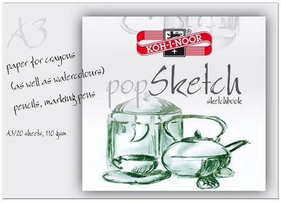 KOH Sketchblock A3 - weiß 110 g/m² 20 Blatt