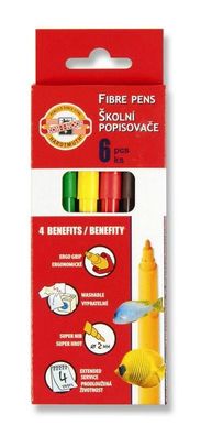 KOH Fasermaler Fisch 2 mm Spitze 6er Papp-Etui