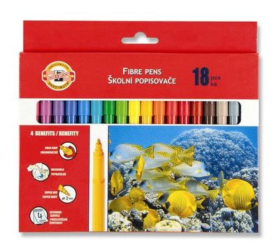 KOH Fasermaler Fisch 2 mm Spitze 18er Papp-Etui