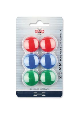 KOH Magnete D = 25 mm farbig 6er Blister