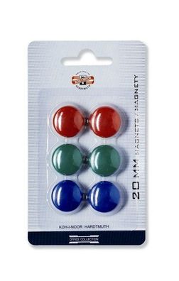 KOH Magnete D = 20 mm farbig 6er Blister