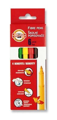 KOH Fasermaler Dschungel 2 mm Spitze 6er Papp-Etui