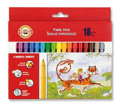 KOH Fasermaler Dschungel 2 mm Spitze 18er Papp-Etui