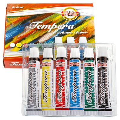 KOH Temperafarben 6er Set - 10ml Schulmalfarben
