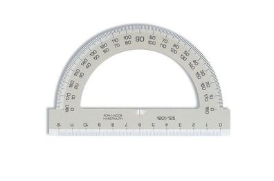 KOH Winkelmesser Plast 180° D = 12,5 cm Transparent Braun