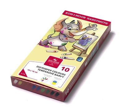 KOH Temperafarben 10er Set Schulmalfarben 10 x 16 ml Tube M2