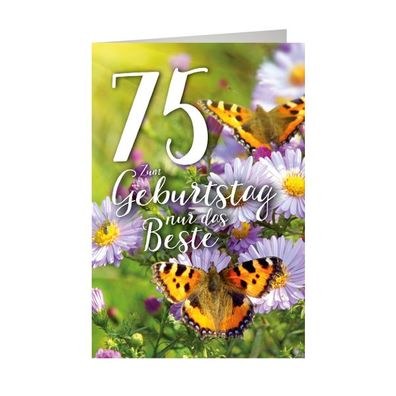 SKOR Glückwunschkarten Geburtstag " Zahl - 75 " sortiert 1St