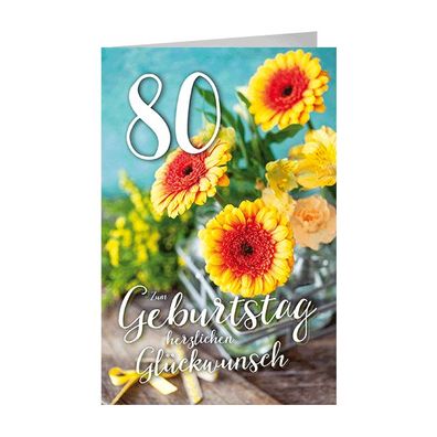 SKOR Glückwunschkarten Geburtstag " Zahl - 80 " sortiert 1St