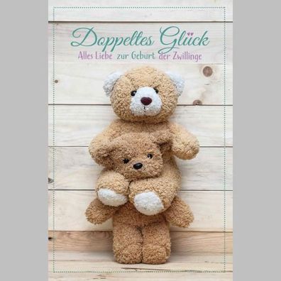 SKOR Glückwunschkarten " Freudiges Ereignis - Zwillinge" 1St