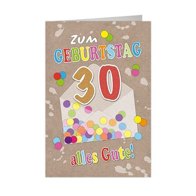 SKOR Glückwunschkarten Geburtstag " Zahl - 30 " sortiert 1St