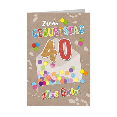 SKOR Glückwunschkarten Geburtstag " Zahl - 40 " sortiert 1St
