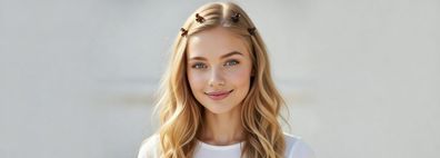 4 kleine Haarklammern in havanna-braun 18 mm