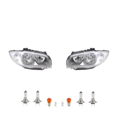 Scheinwerfer Halogen Front passend für BMW 1 E81 E87 04-07 Leuchtmittel Satz L R