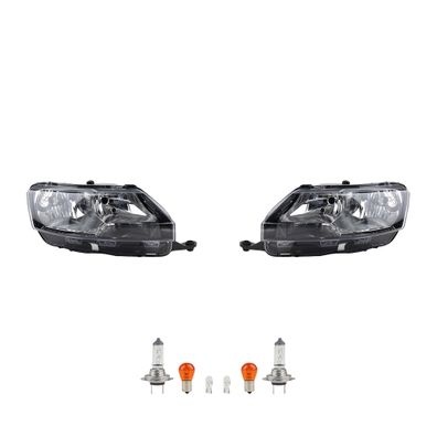 Scheinwerfer Halogen kompatibel zu Skoda Rapid 12-17 H15 Leuchtmittel Set Li. Re